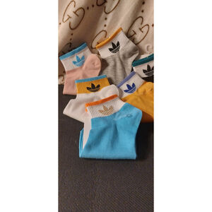 Vibrant Multi-color Addidas Ankle Socks size W7-9